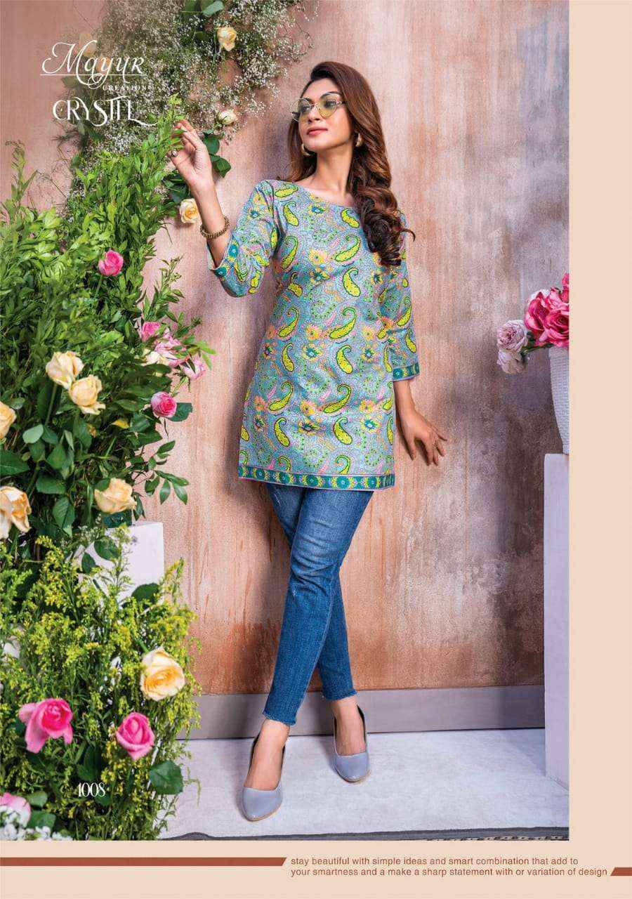 MAYUR CREATION CRYSTAL COTTON PRINTED DAILY WEAR TOP ( 12 PCS CATALOG )