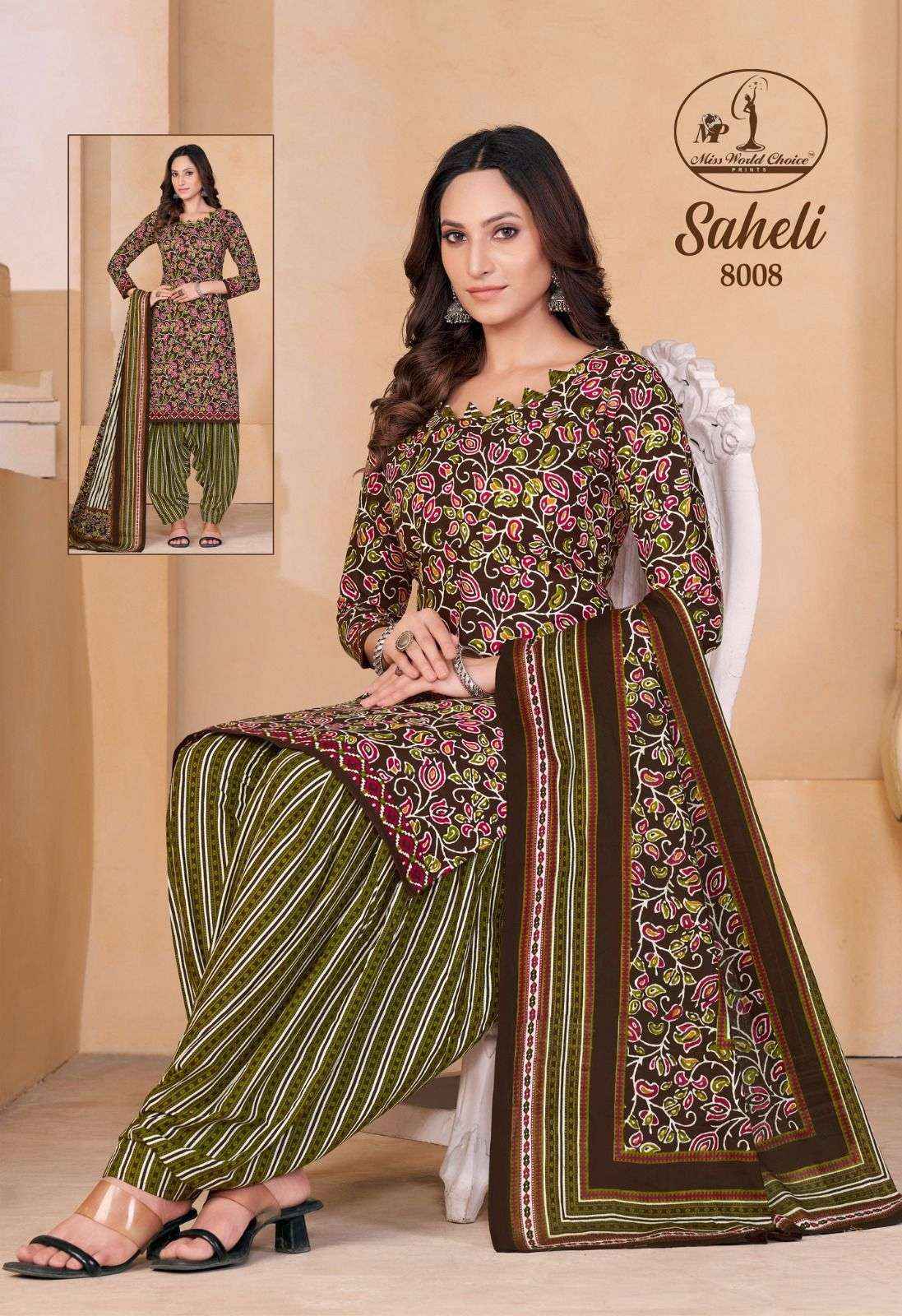 MISS WORLD CHOICE SAHELI VOL 8 COTTON DRESS MATERIALS ( 10 PCS CATALOG )