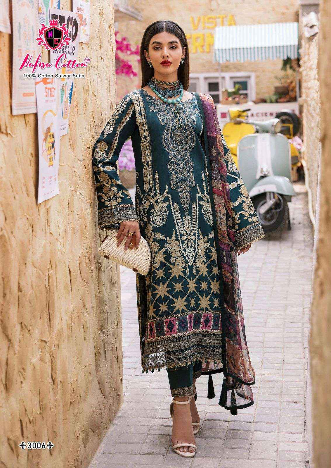 NAFISA COTTON MAHERA KARACHI SUITS VOL 3 COTTON DRESS MATERIAL ( 6 PCS CATALOG )