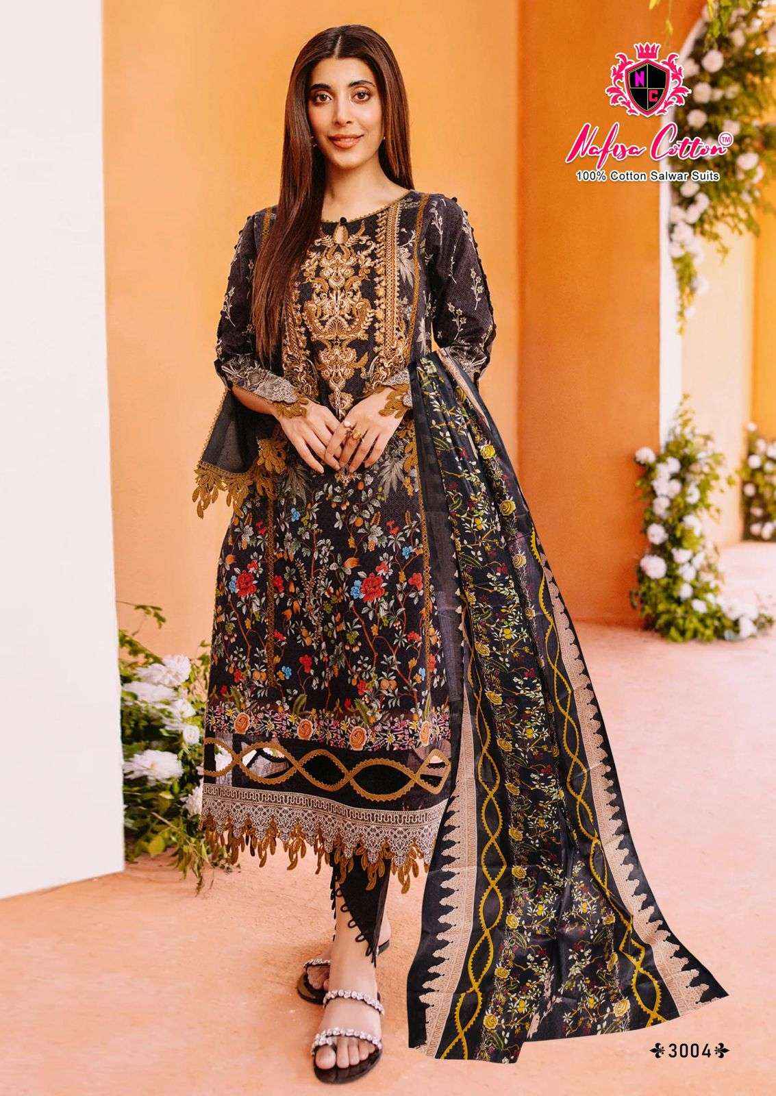 NAFISA COTTON MAHERA KARACHI SUITS VOL 3 COTTON DRESS MATERIAL ( 6 PCS CATALOG )