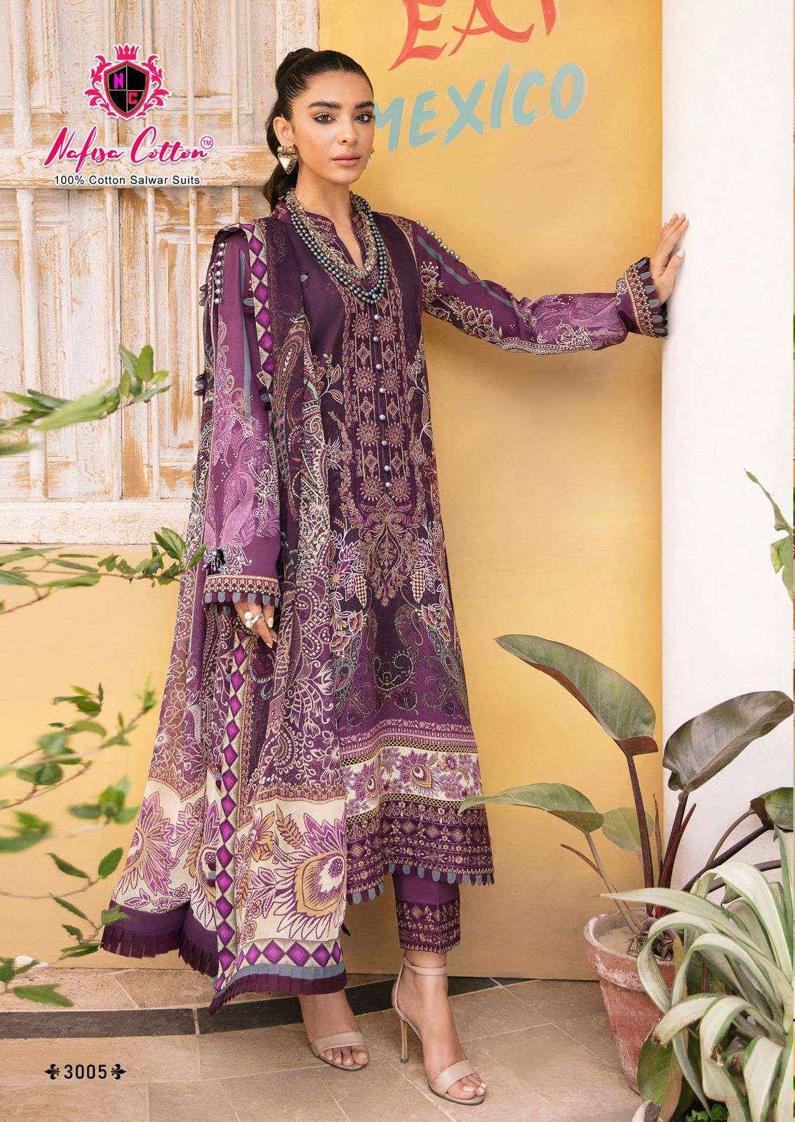 NAFISA COTTON MAHERA KARACHI SUITS VOL 3 COTTON DRESS MATERIAL ( 6 PCS CATALOG )