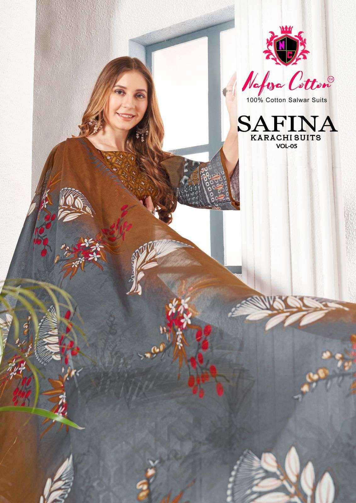 NAFISA COTTON SAFINA VOL-5 SALWAR KAMEEZ AT WHOLESALE PRICE ( 6 PCS CATALOG )