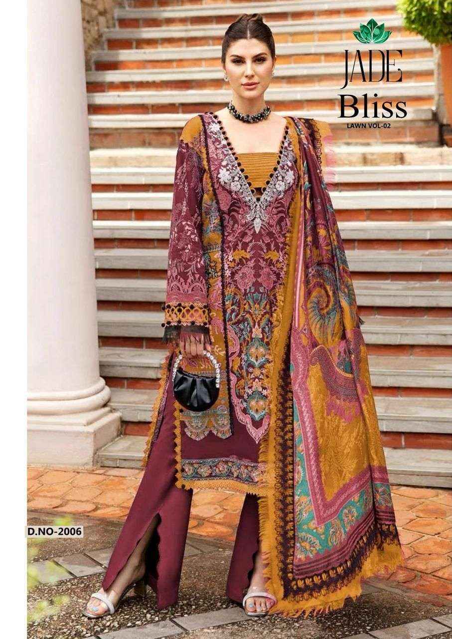 NAND GOPAL JADE BLISS VOL-2 DRESS MATERIAL SURAT WHOLESALER ( 8 PCS CATALOG )