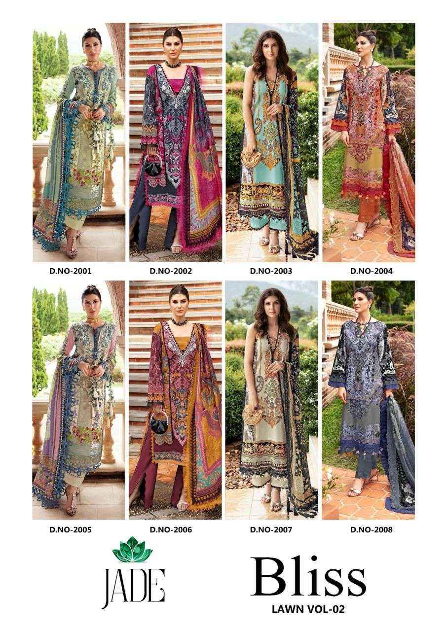 NAND GOPAL JADE BLISS VOL-2 DRESS MATERIAL SURAT WHOLESALER ( 8 PCS CATALOG )