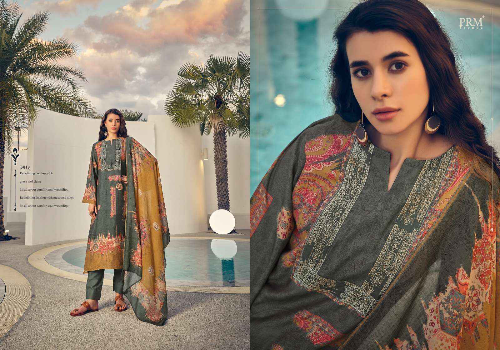 PRM TRENDZ ROSELYN MUSLIN SILK DESIGNER SALWAR KAMEEZ ( 8 PCS CATALOG )