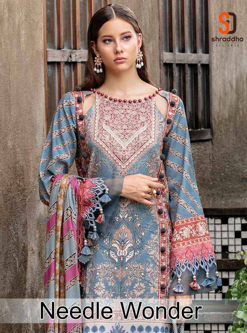 SHARADDHA DESIGNER NEEDLE WONDER VOL 1 LAWN SUITS ( 4 PCS CATALOG )