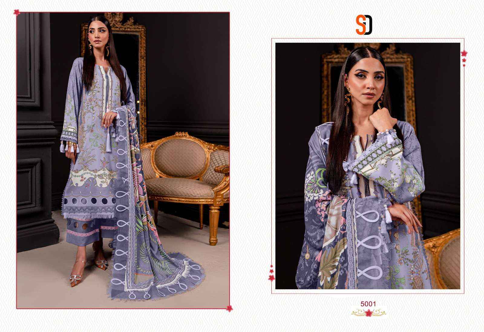 SHRADDHA DESIGNER BLISS VOL 5 LAWN COTTON SALWAR KAMEEZ ( 6 PCS CATALOG ) COTTON DUPATTA