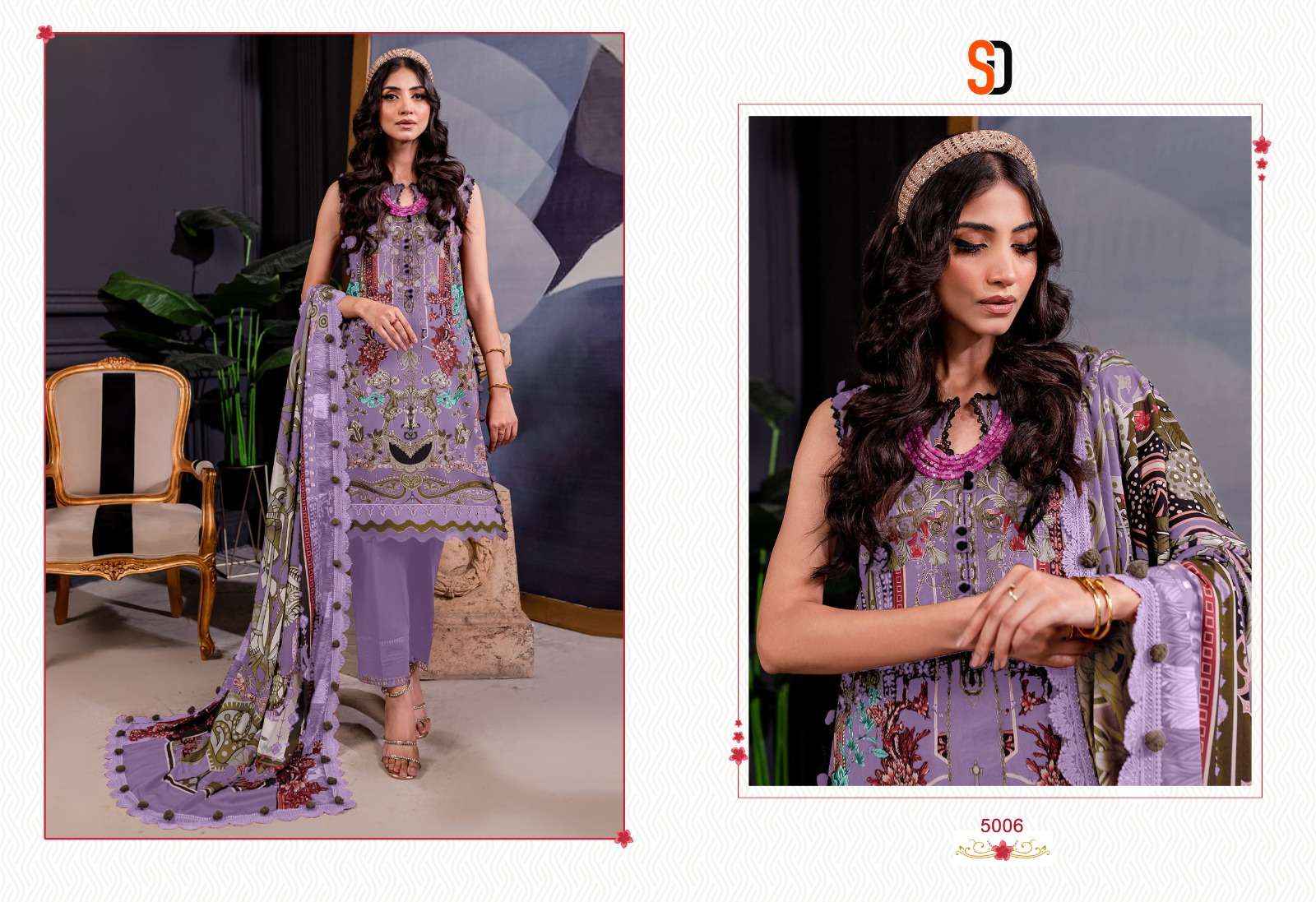 SHRADDHA DESIGNER BLISS VOL 5 LAWN COTTON SALWAR KAMEEZ ( 6 PCS CATALOG ) COTTON DUPATTA