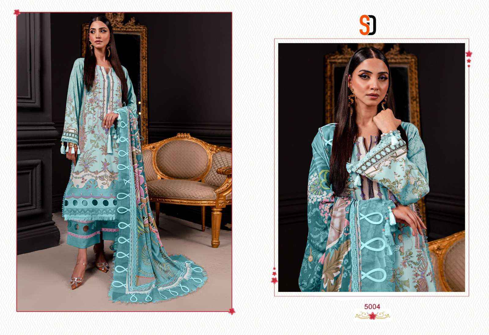 SHRADDHA DESIGNER BLISS VOL 5 LAWN COTTON SALWAR KAMEEZ ( 6 PCS CATALOG ) COTTON DUPATTA