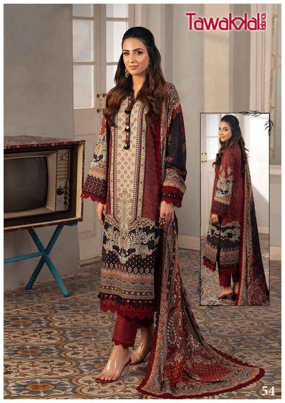 TAWAKKAL FABRICS MEHROZ VOL-6 PAKISTANI DRESS MATERIAL ( 10 PCS CATALOG )