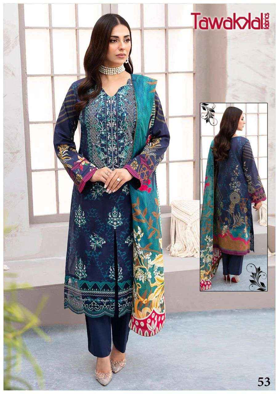 TAWAKKAL FABRICS MEHROZ VOL-6 PAKISTANI DRESS MATERIAL ( 10 PCS CATALOG )