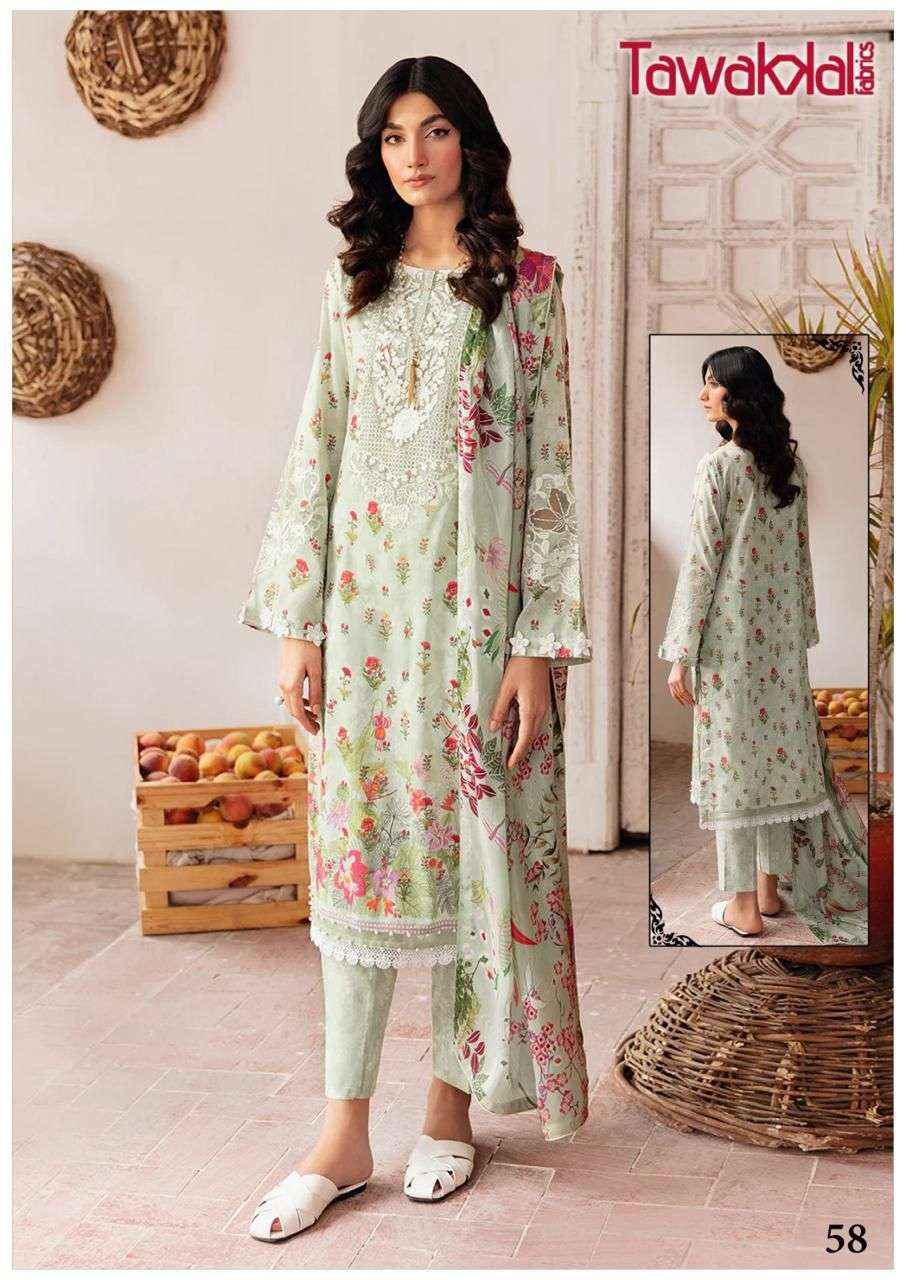 TAWAKKAL FABRICS MEHROZ VOL-6 PAKISTANI DRESS MATERIAL ( 10 PCS CATALOG )