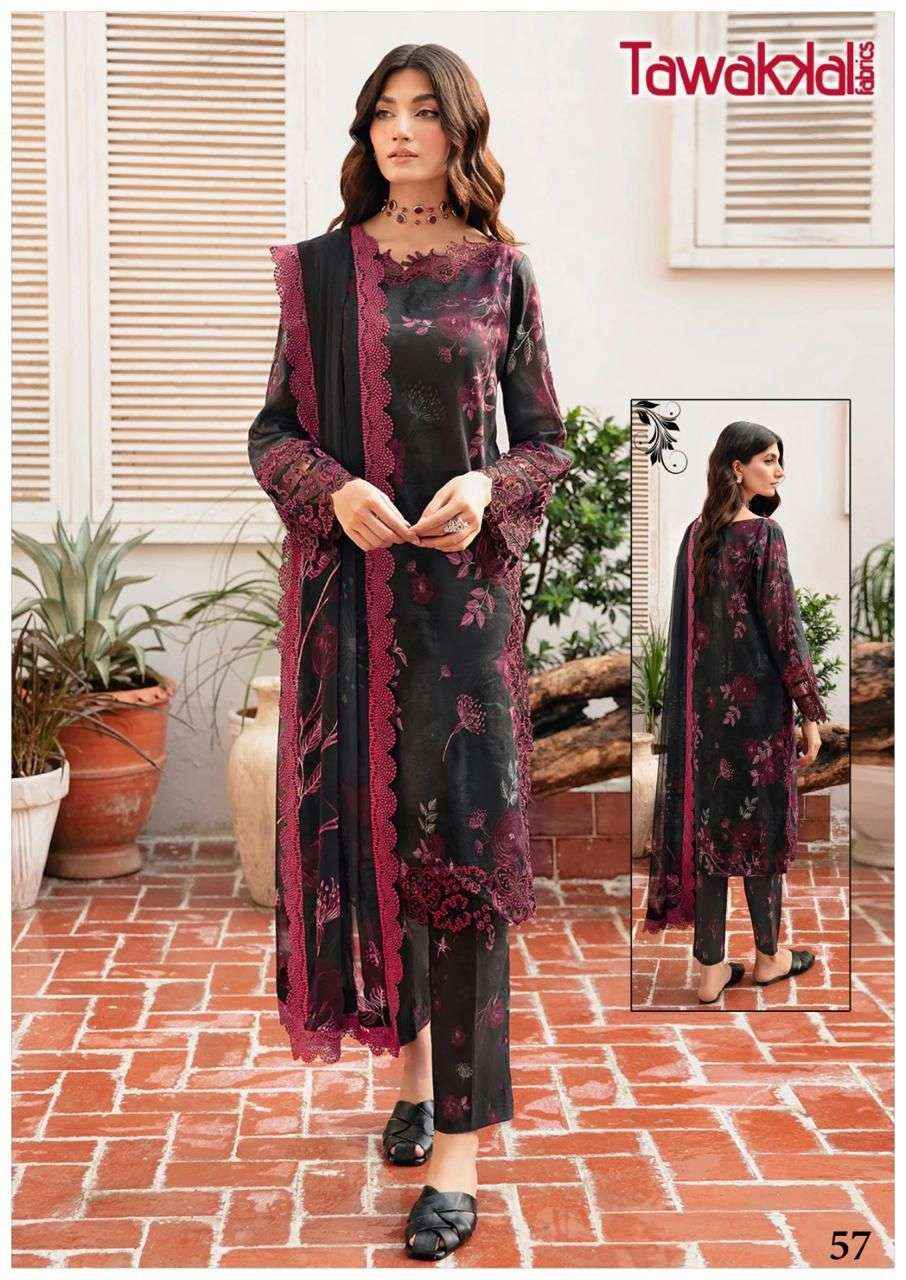 TAWAKKAL FABRICS MEHROZ VOL-6 PAKISTANI DRESS MATERIAL ( 10 PCS CATALOG )