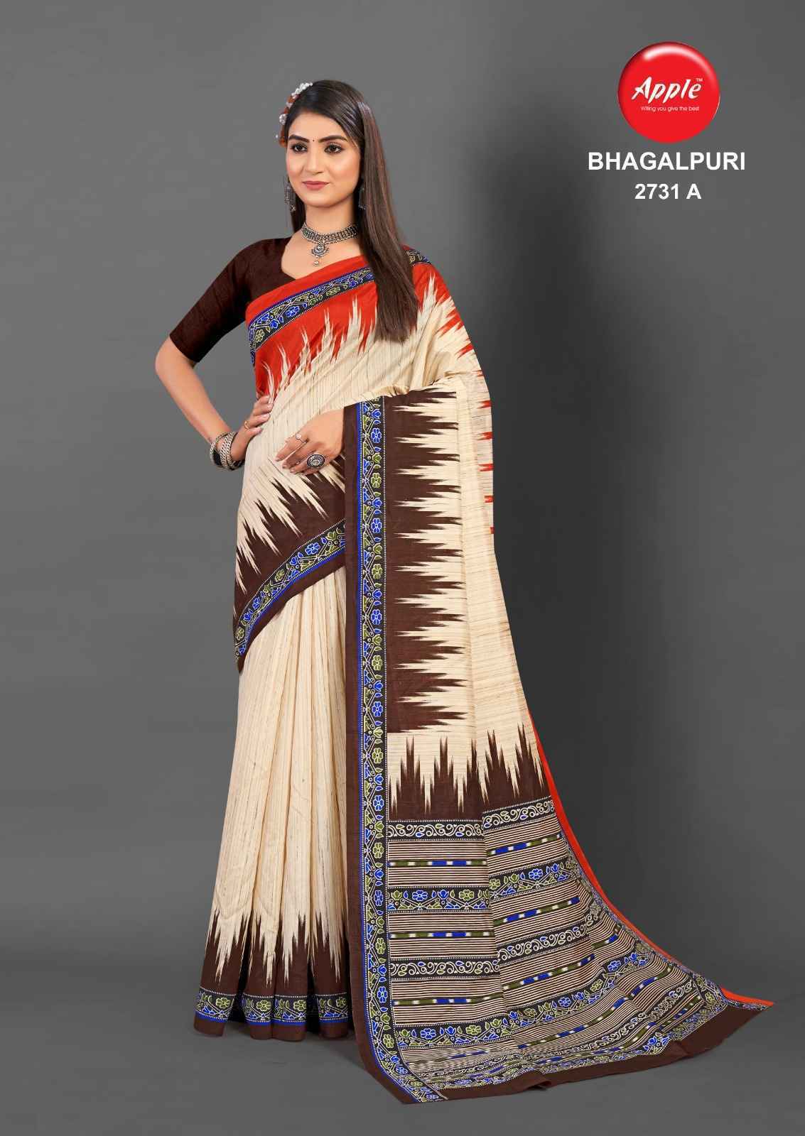 Apple Bhagalpuri Saree 4 Pc Catalog