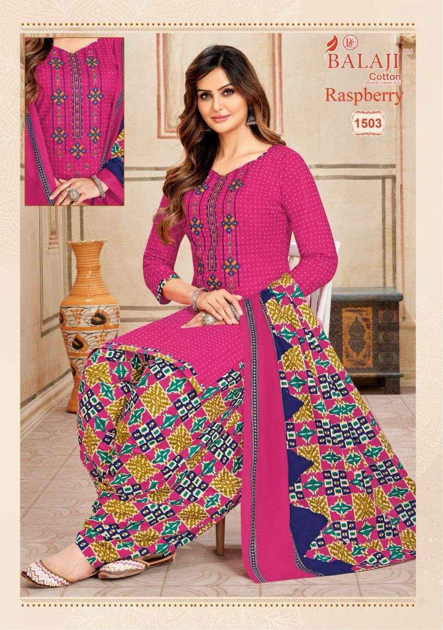 BALAJI COTTON RASPBERRY VOL 15 COTTON DRESS MATERIAL ( 12 PCS CATALOG )