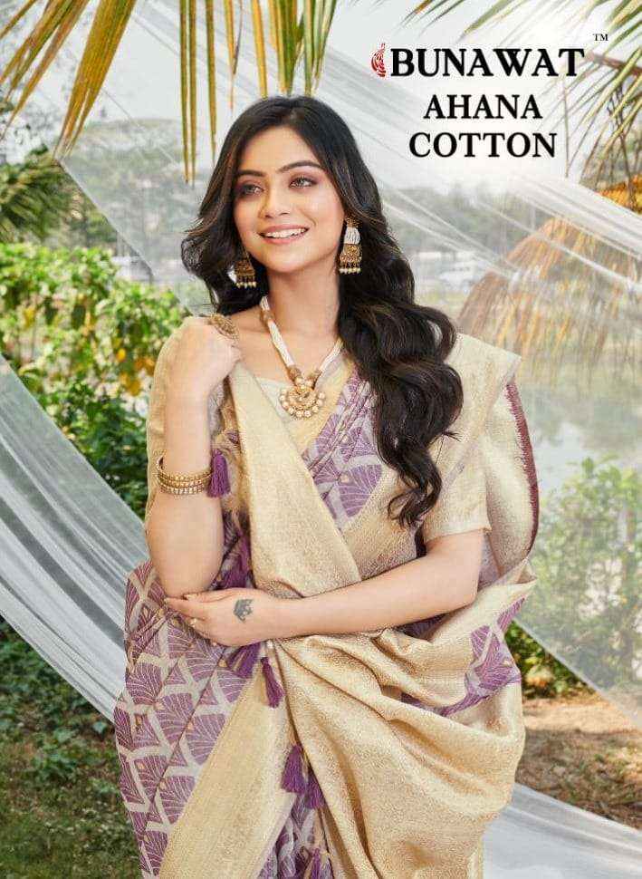 Bunawat Ahana Cotton 10478 To 10483 Fancy Designer Cotton Saree Collection  (6 pcs cataog )