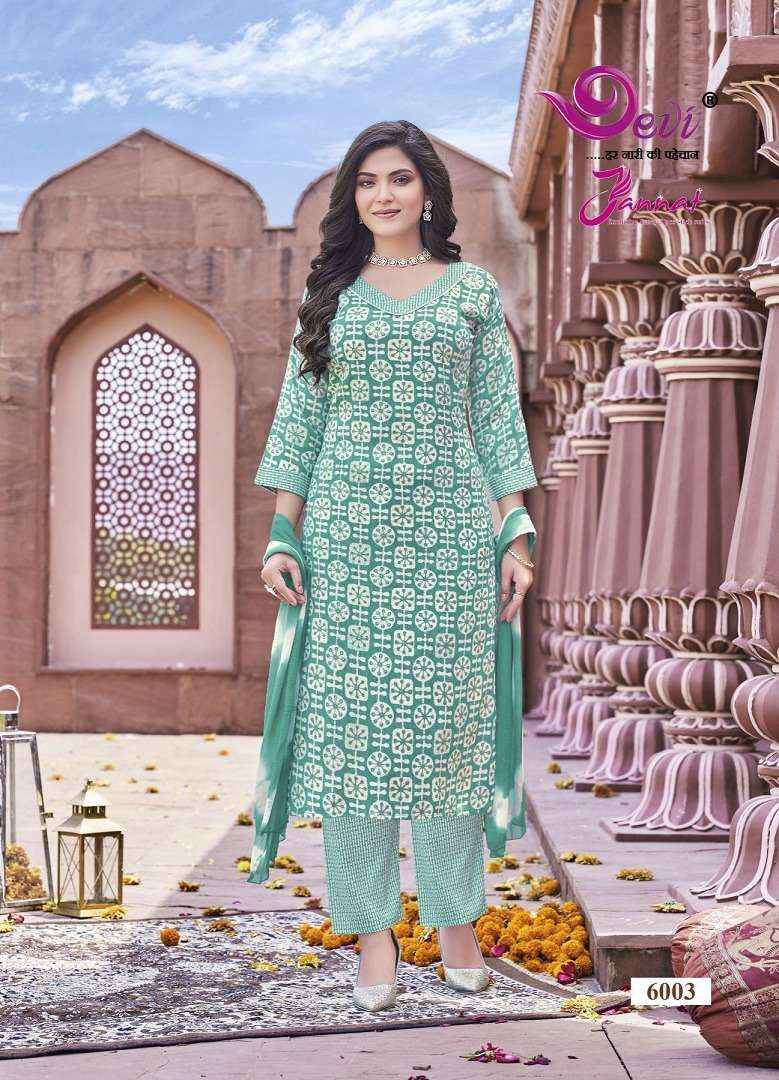 Devi Jannat Vol 6 Rayon  Readymade Suits Top Bottom With Dupatta ( 8 Pcs Catalog )