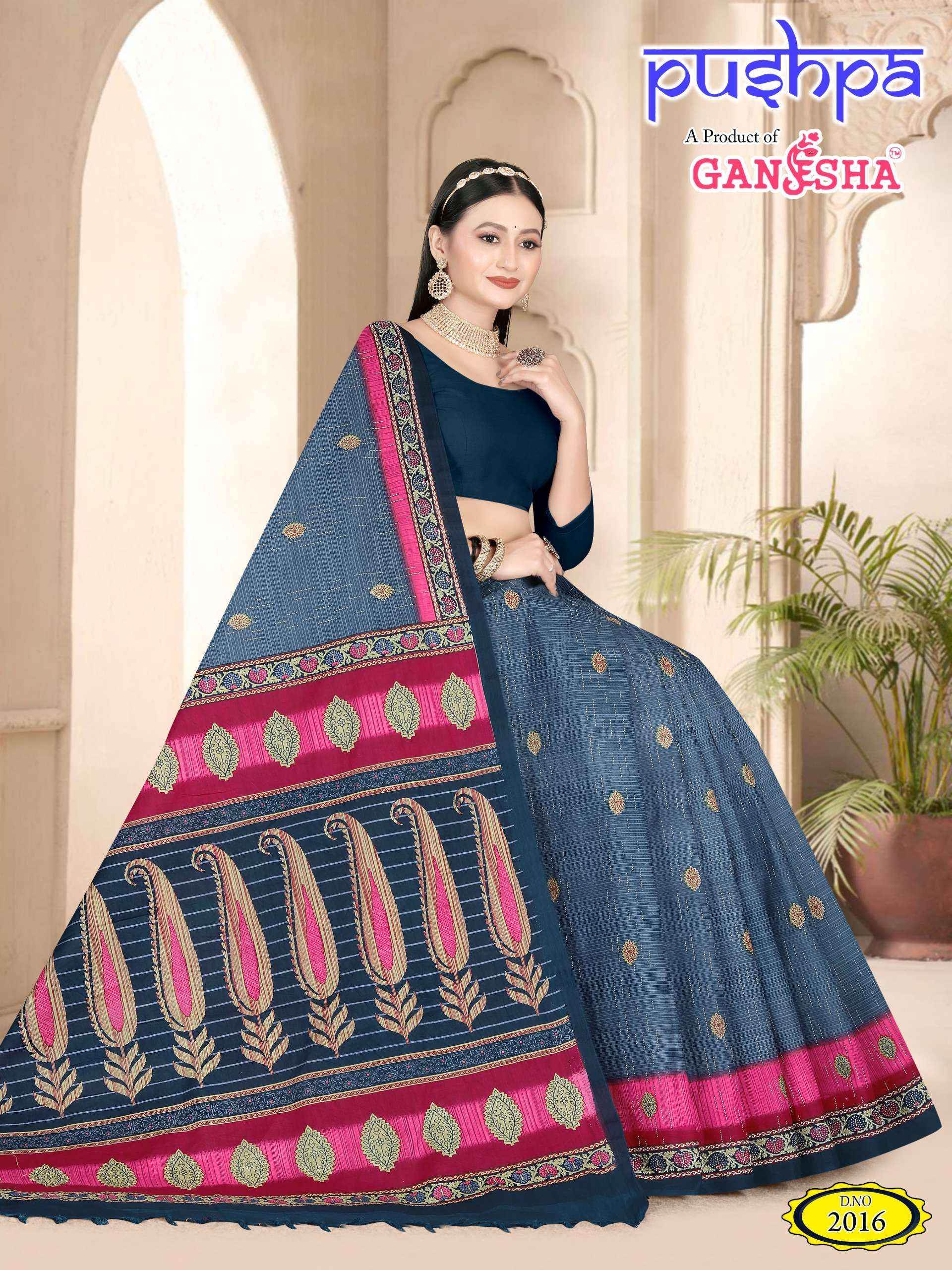 FALAK INTERNATIONAL PUSHPA VOL 2 COTTON PRINTED SAREE ( 12 PCS CATALOG )