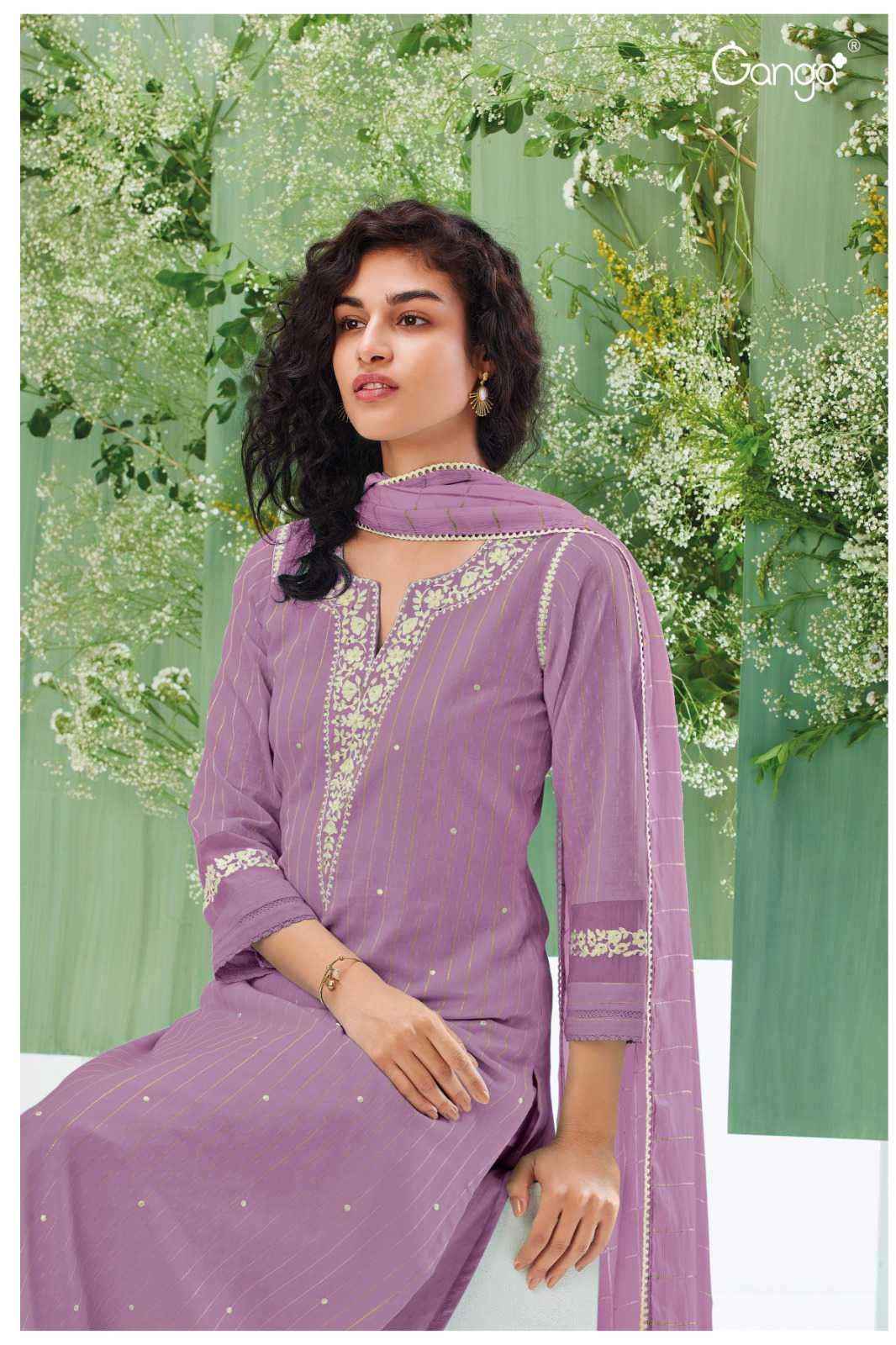 Ganga Fashion Nargis 1609 Festive Wear Jacquard Dress Material ( 6 Pcs Catalog )