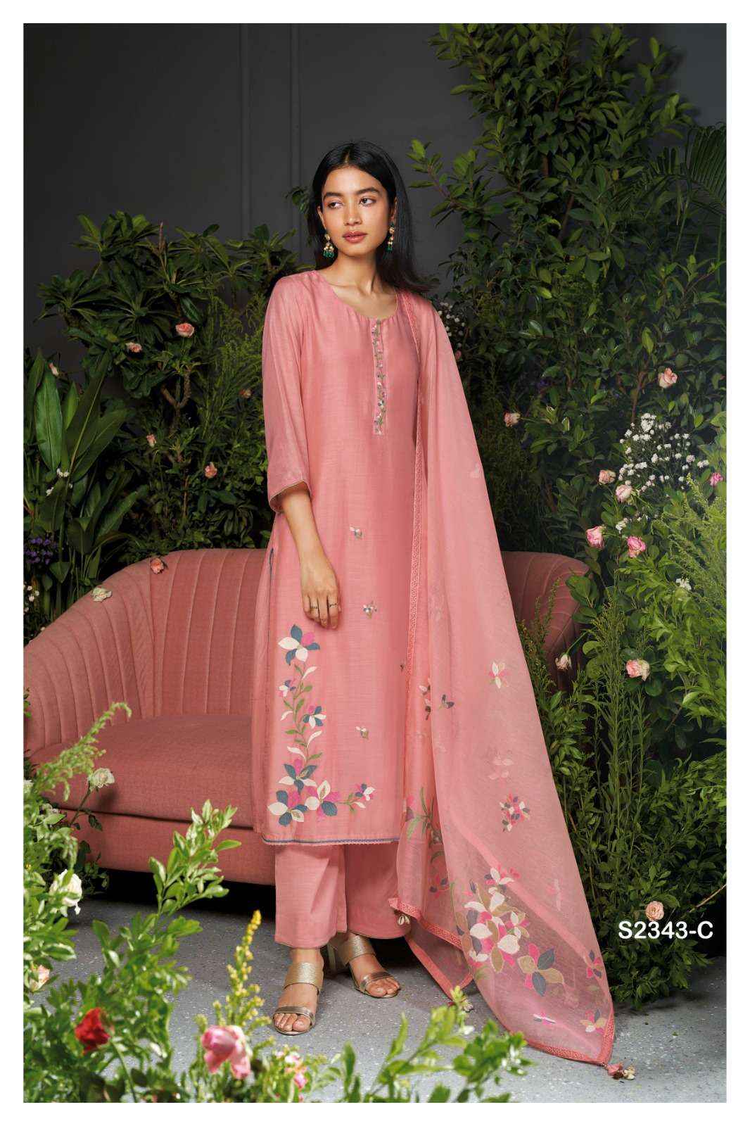 Ganga Joanne 2343 Premium Designs Silk Salwar Suits ( 4 Pcs Catalog )