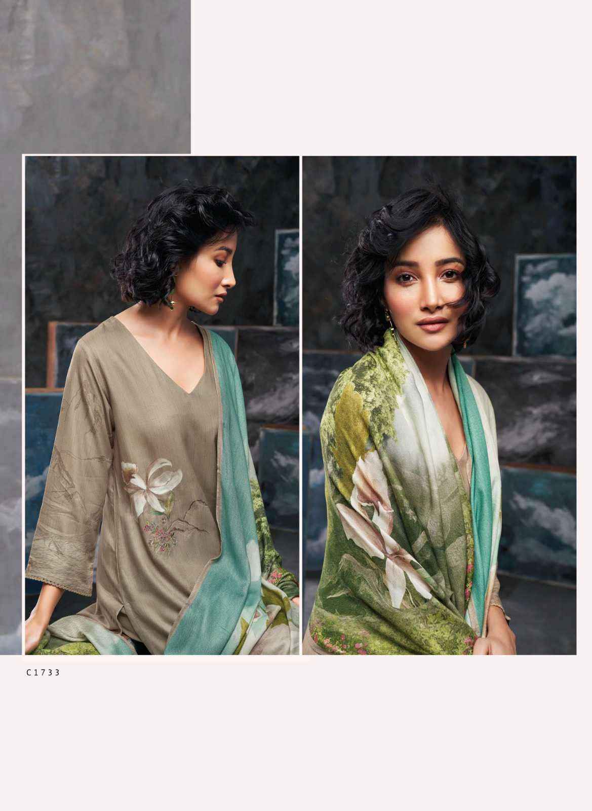 Ganga Yesenia Fancy Bemberg Silk Branded Ladies Suit Online Exporters (5 pcs catalog )