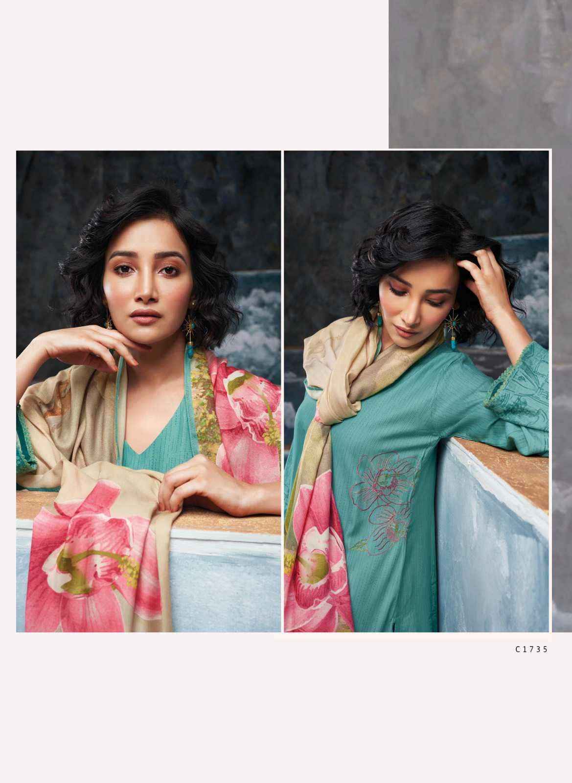 Ganga Yesenia Fancy Bemberg Silk Branded Ladies Suit Online Exporters (5 pcs catalog )