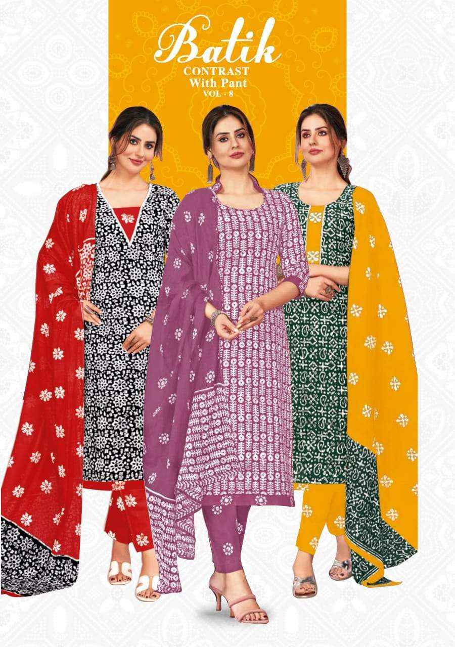 Ganpati Batik Vol 8 Pure Cotton Readymade Suits ( 15 Pcs Catalog )