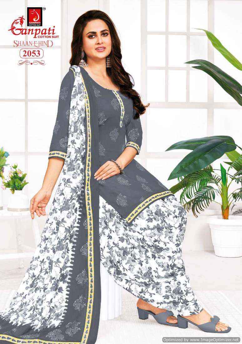 Ganpati Cotton Shaan E Hind Vol 9 Unstitched Material (15 pcs Catalog )