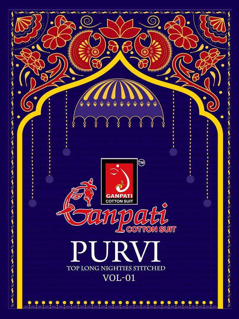 Ganpati Purvi Vol-1 Pure Cotton Night Gown ( 20 Pcs Catalog )