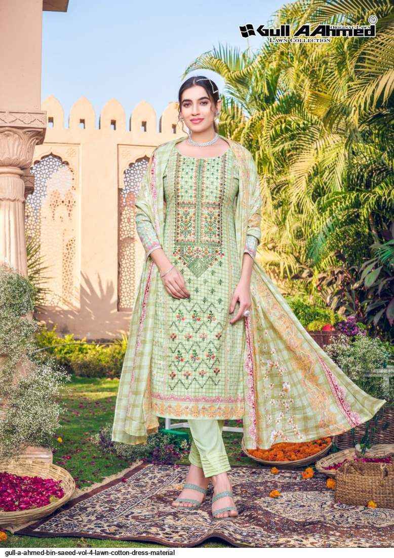 Gull Aahmed Bin Saeed Vol 4 Lawn Dress Material 6 pcs Catalogue