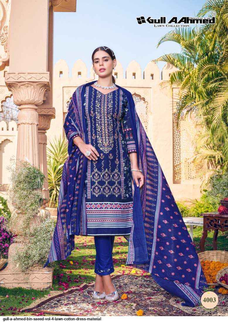 Gull Aahmed Bin Saeed Vol 4 Lawn Dress Material 6 pcs Catalogue
