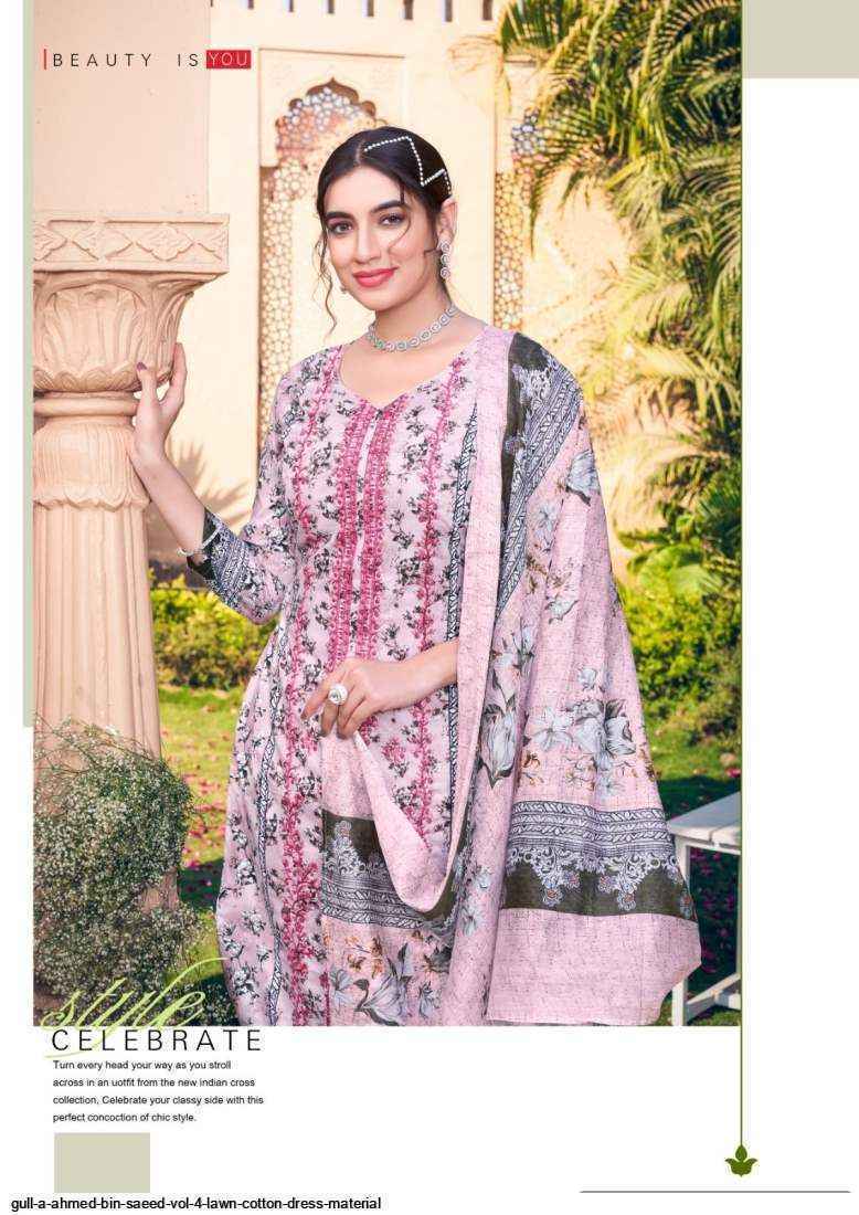 Gull Aahmed Bin Saeed Vol 4 Lawn Dress Material 6 pcs Catalogue