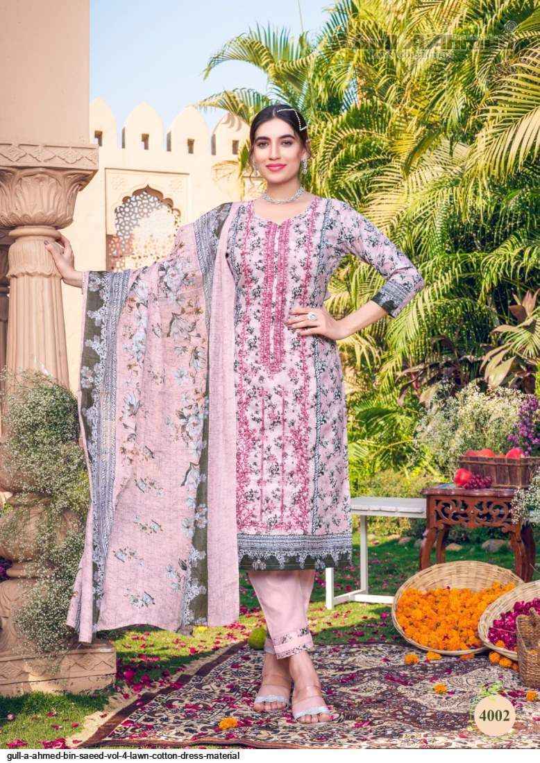 Gull Aahmed Bin Saeed Vol 4 Lawn Dress Material 6 pcs Catalogue