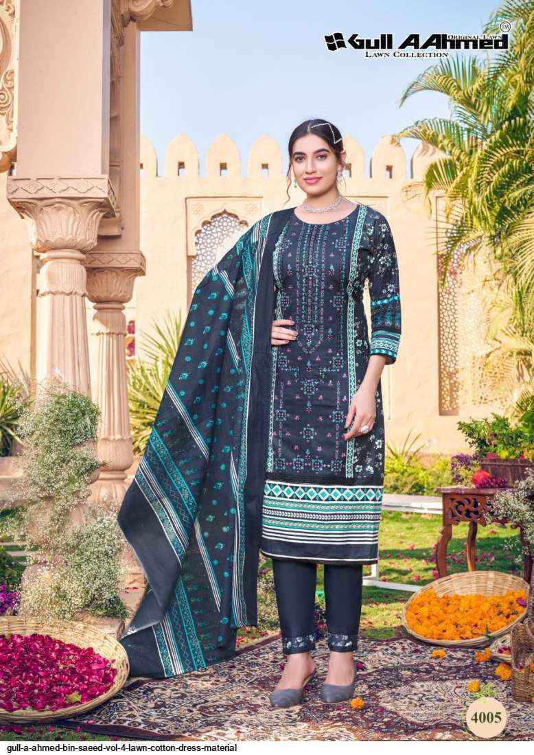Gull Aahmed Bin Saeed Vol 4 Lawn Dress Material 6 pcs Catalogue