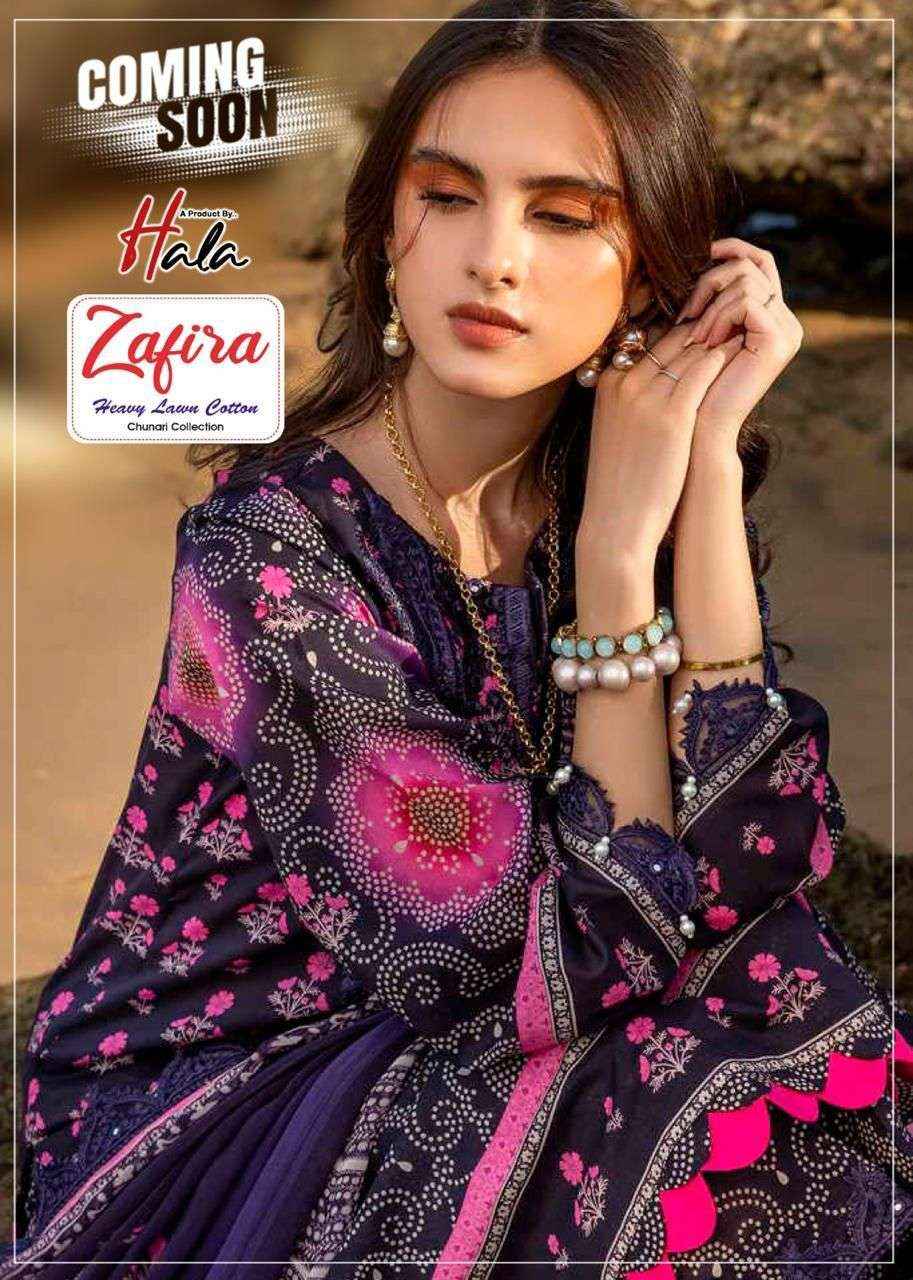 HALA ZAFIRA CHUNARI LAWN COTTON SALWAR SUITS ( 4 PCS CATALOG )