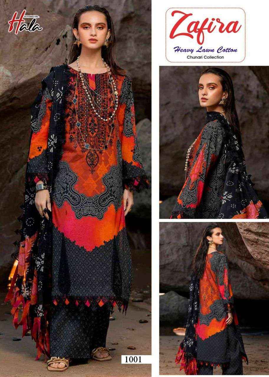 HALA ZAFIRA CHUNARI LAWN COTTON SALWAR SUITS ( 4 PCS CATALOG )