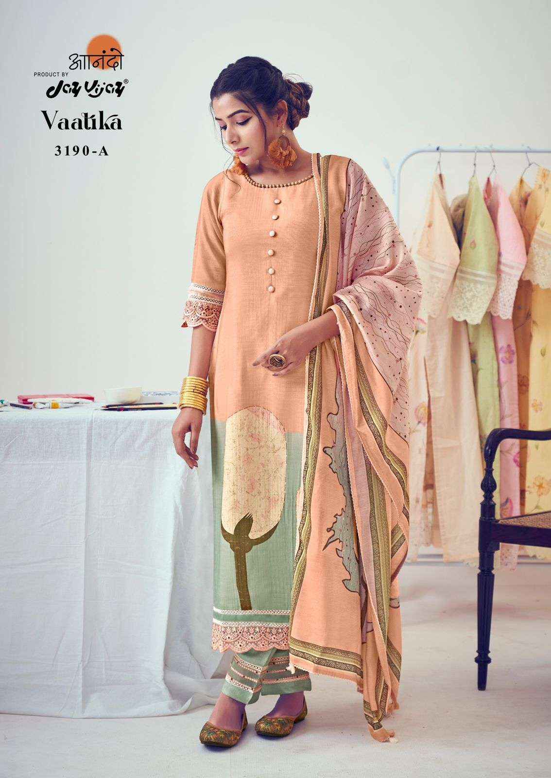 Jay Vijay Anando Vaatika 3190 Exclusive Muslin Dress Catalog Suppliers  (4 pcs catalog )