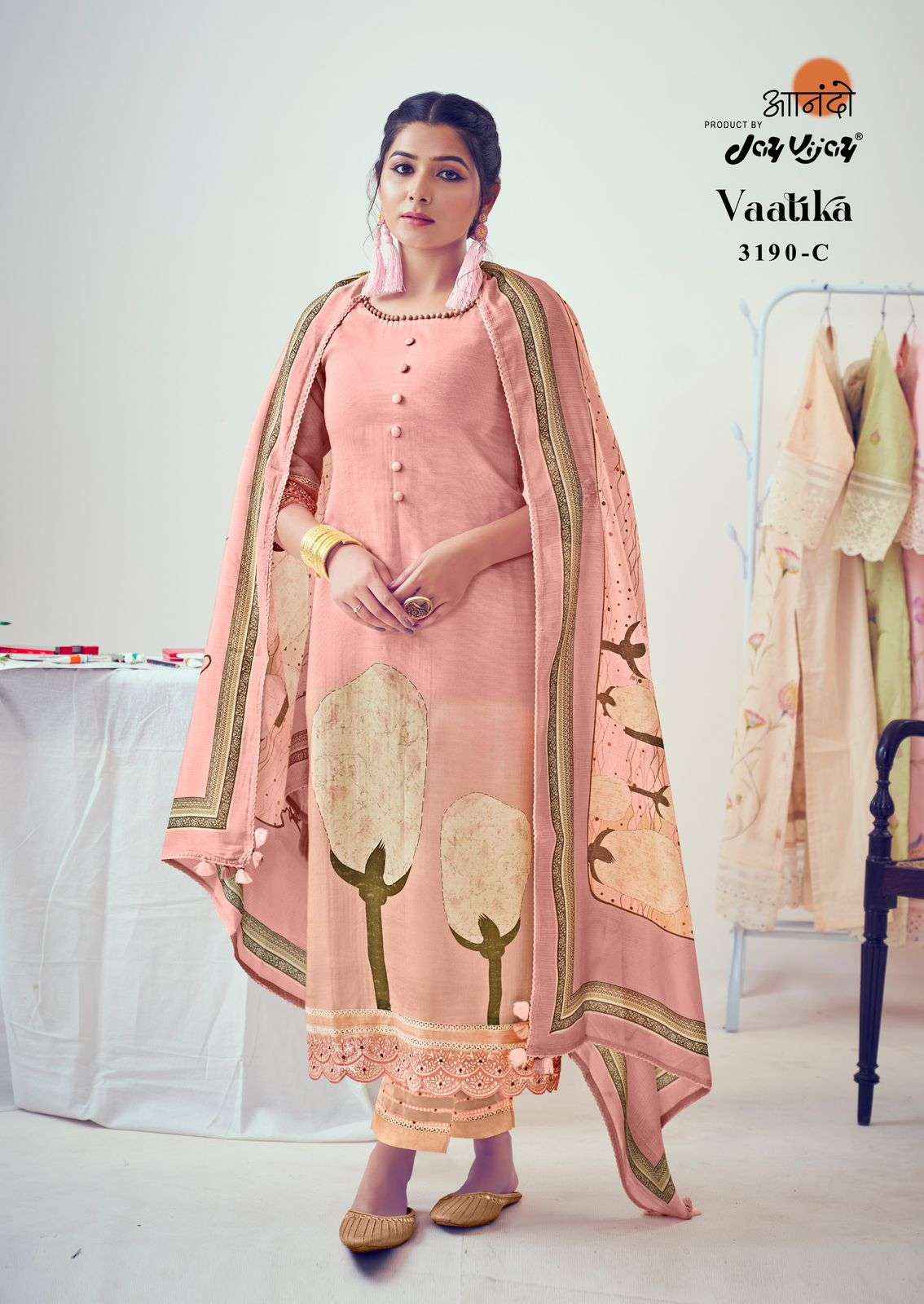 Jay Vijay Anando Vaatika 3190 Exclusive Muslin Dress Catalog Suppliers  (4 pcs catalog )