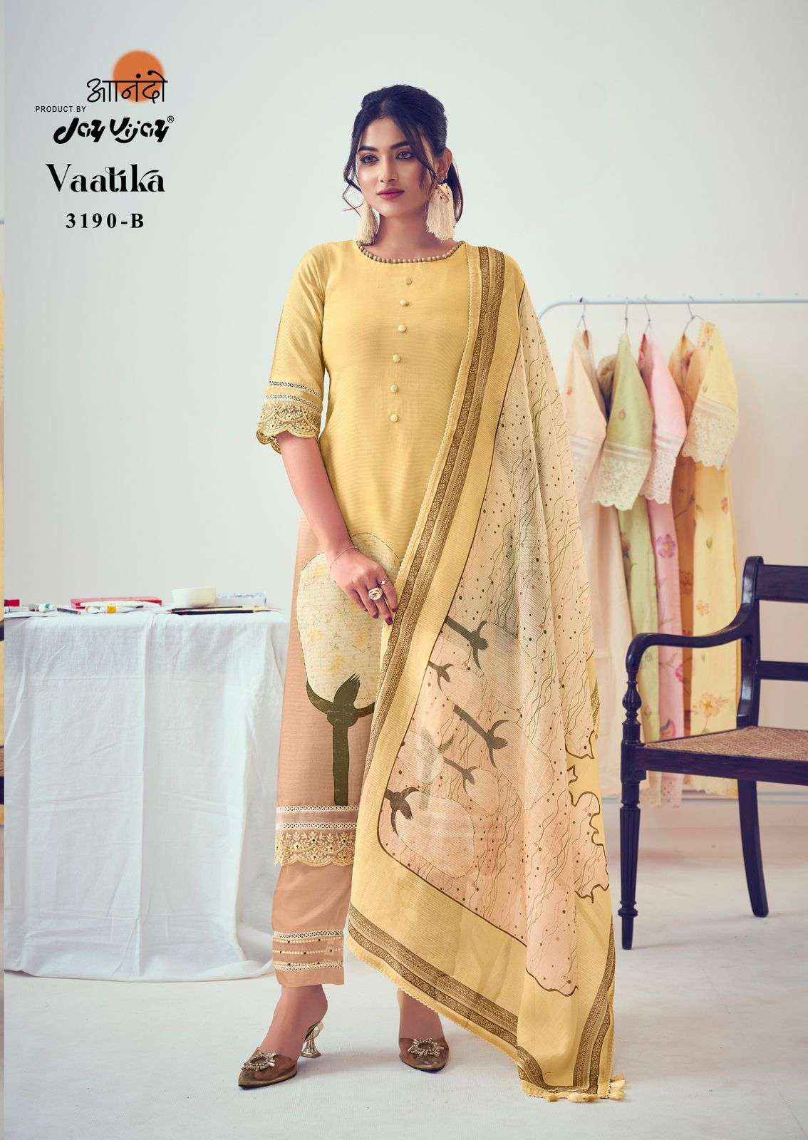 Jay Vijay Anando Vaatika 3190 Exclusive Muslin Dress Catalog Suppliers  (4 pcs catalog )