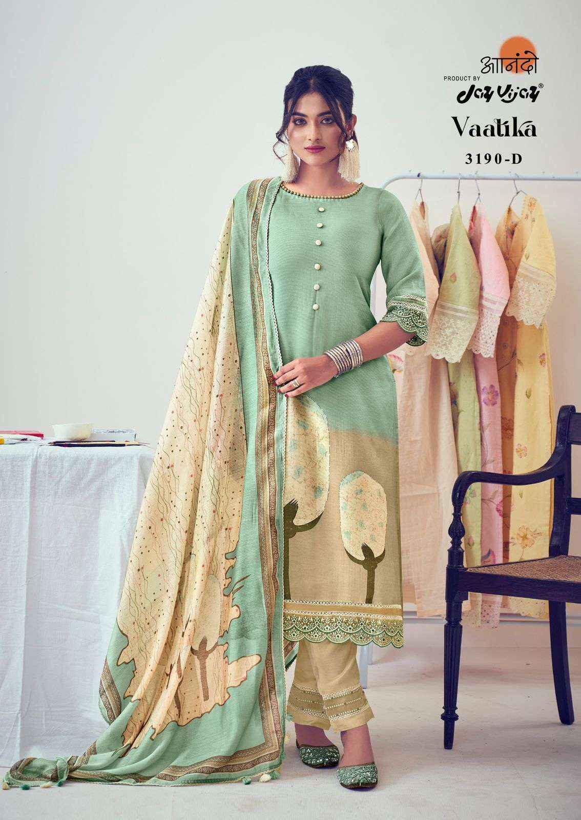 Jay Vijay Anando Vaatika 3190 Exclusive Muslin Dress Catalog Suppliers  (4 pcs catalog )