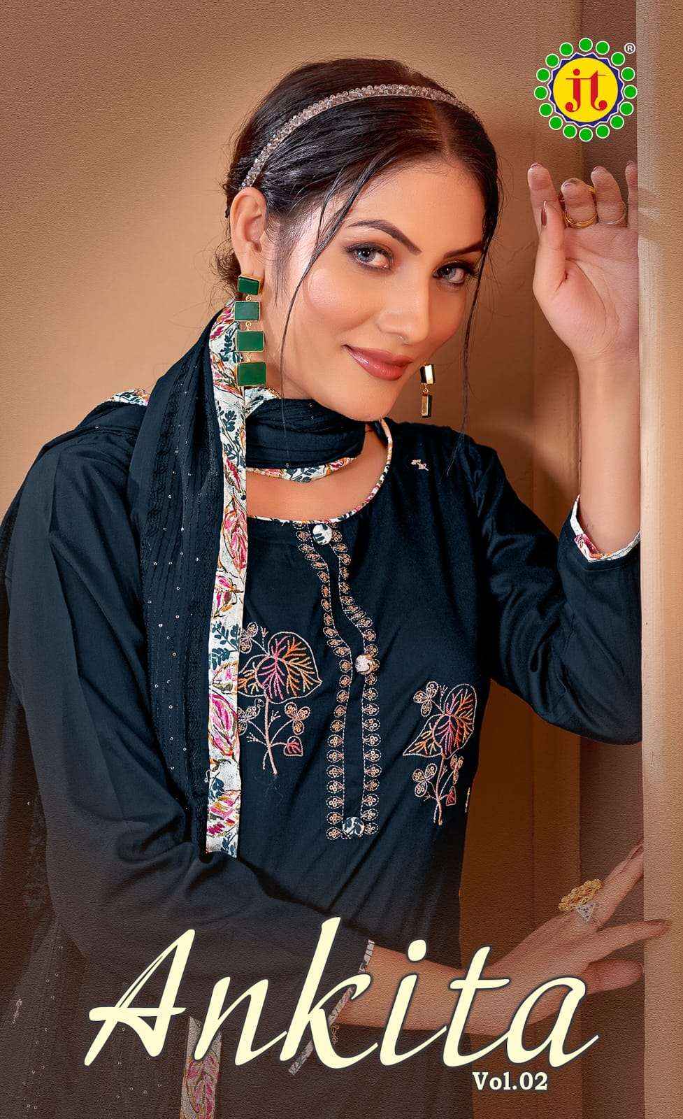 JT ANKITA VOL 2 RAYON PREMIUM WORK SUITS - WHOLESALE CATALOG