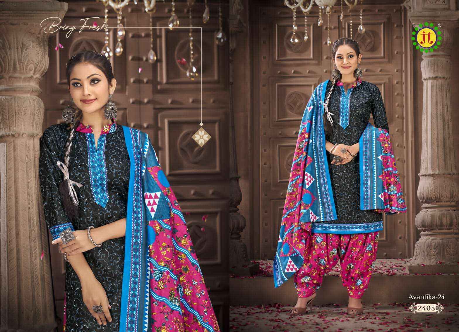 JT AVANTIKA VOL 24 COTTON DRESS MATERIAL ( 10 pcs catalog )