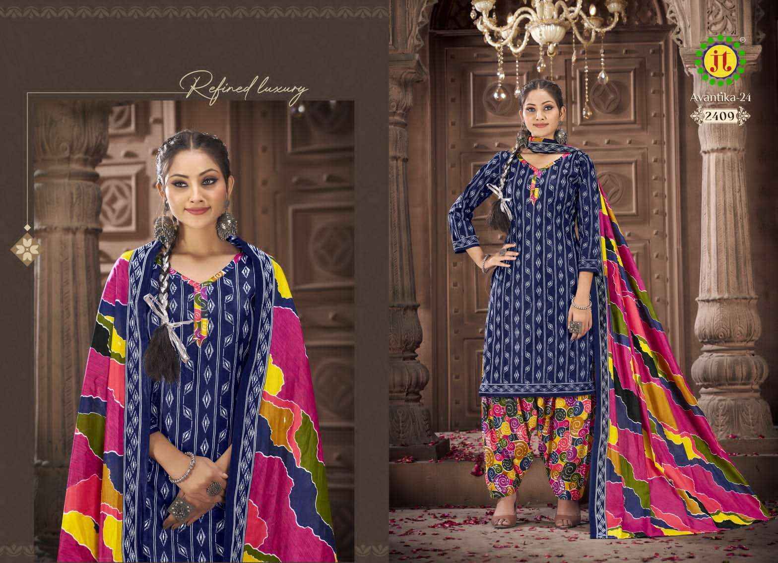 JT AVANTIKA VOL 24 COTTON DRESS MATERIAL ( 10 pcs catalog )