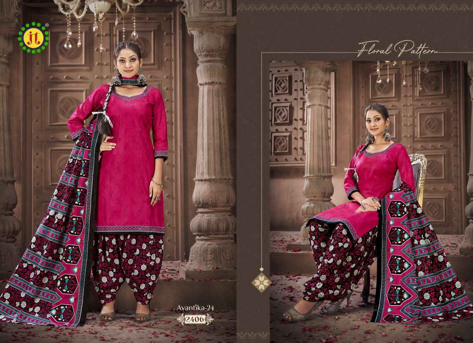 JT AVANTIKA VOL 24 COTTON DRESS MATERIAL ( 10 pcs catalog )