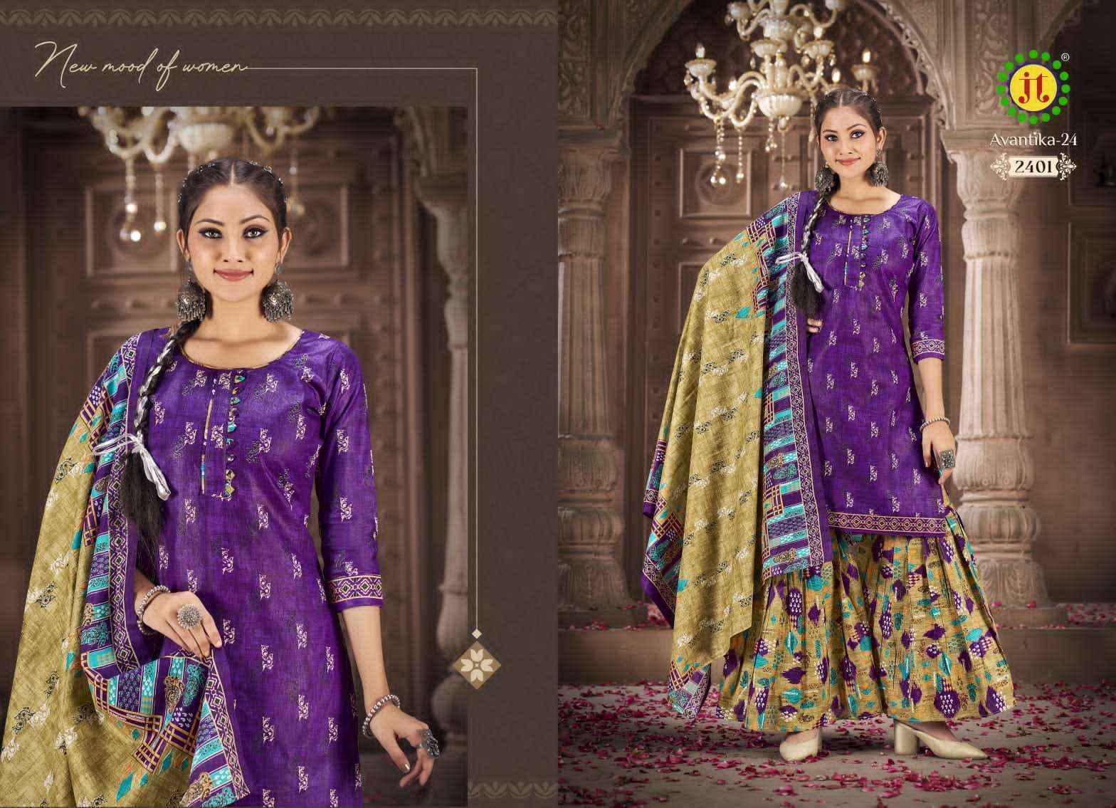 JT AVANTIKA VOL 24 COTTON DRESS MATERIAL ( 10 pcs catalog )