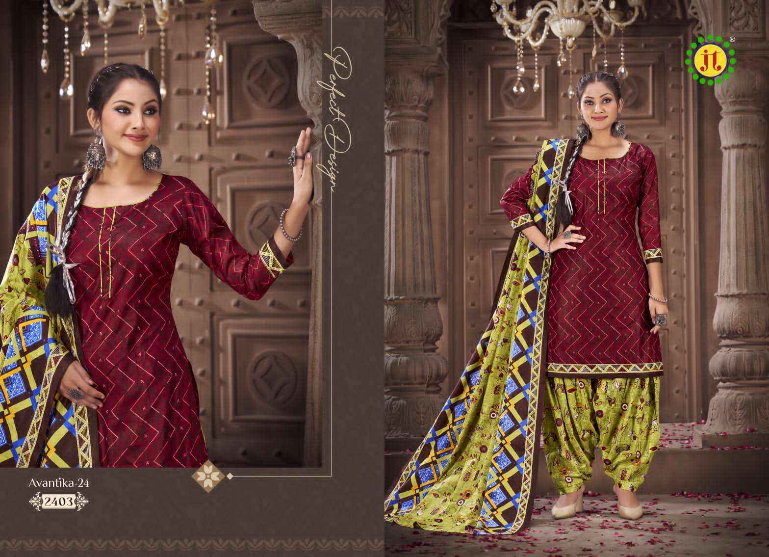 JT AVANTIKA VOL 24 COTTON DRESS MATERIAL ( 10 pcs catalog )