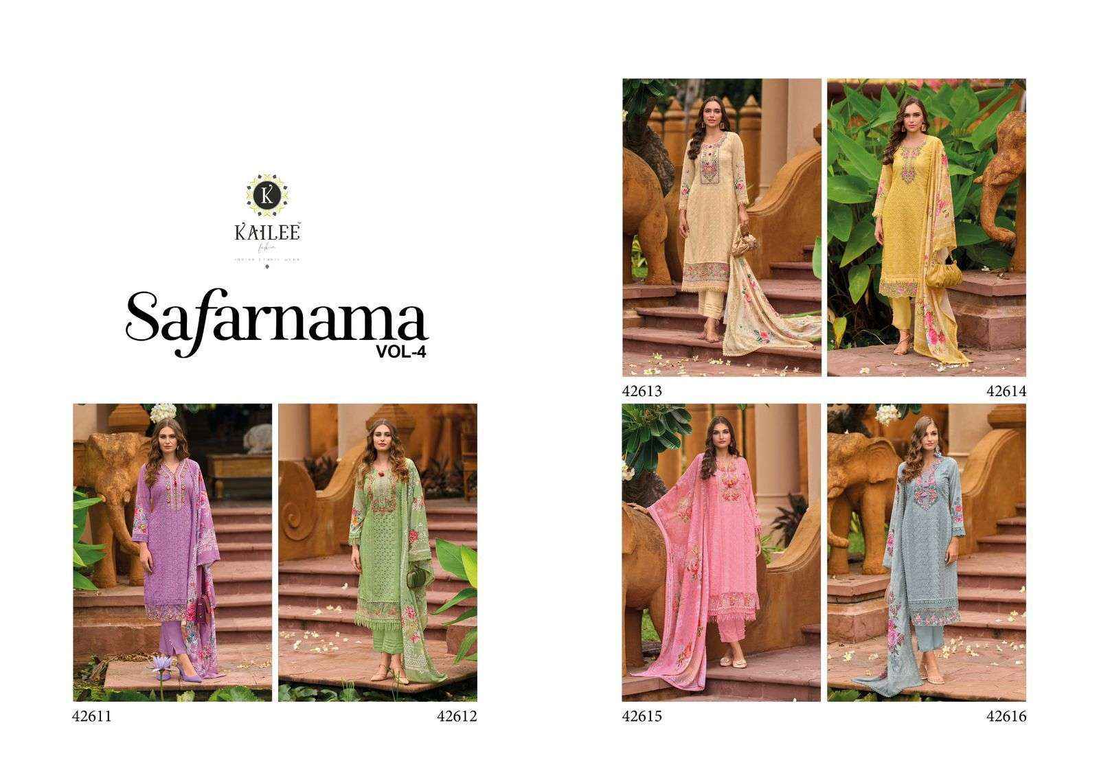 KAILEE FASHION SAFARNAMA VOL 4 CHIKNAKARI DESIGNER READYMADE SUITS ( 6 PCS CATALOG )