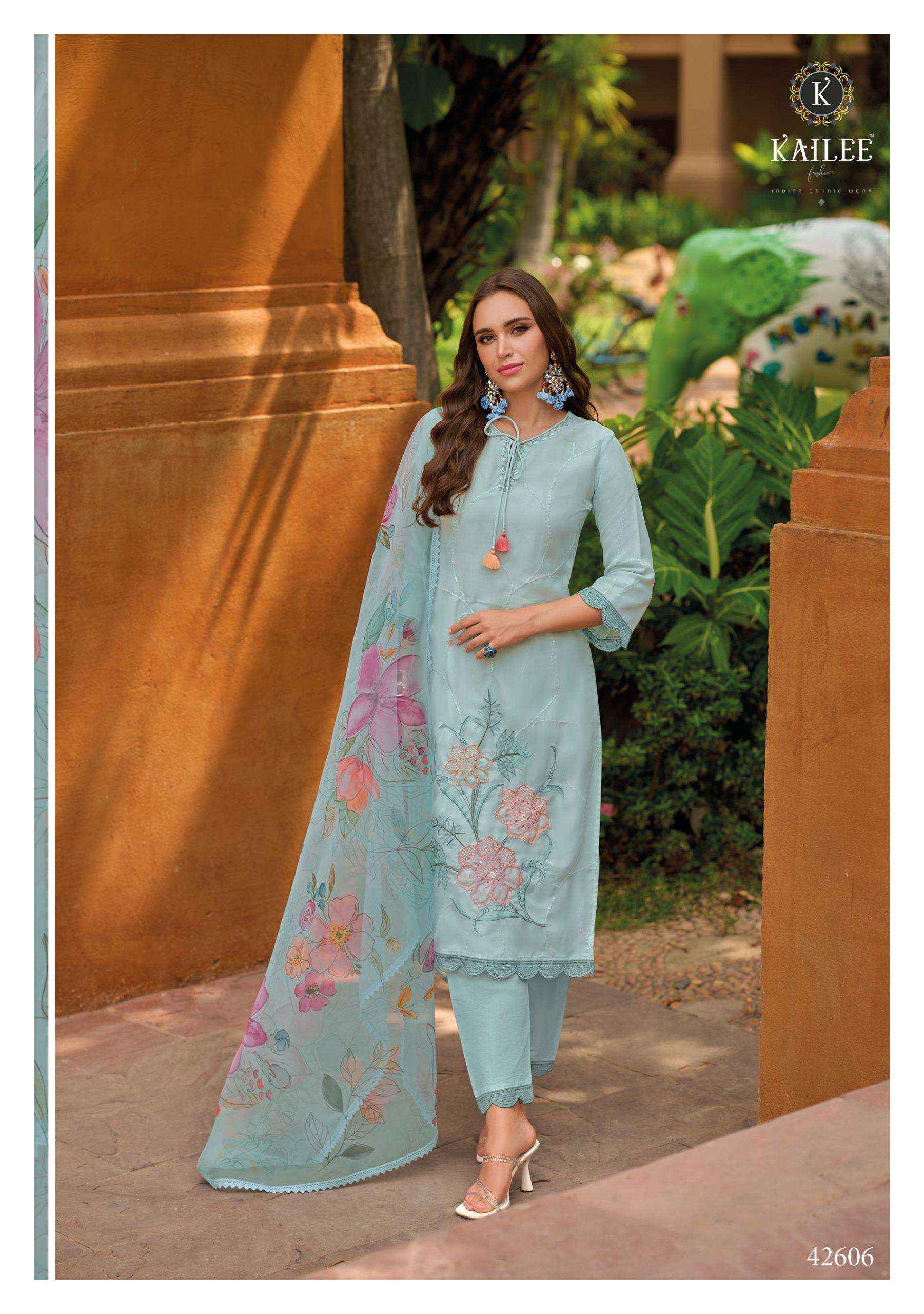 Kailee Gul E Bahar Designer Kurti Pant Dupatta Sets  (6 pcs catalog )