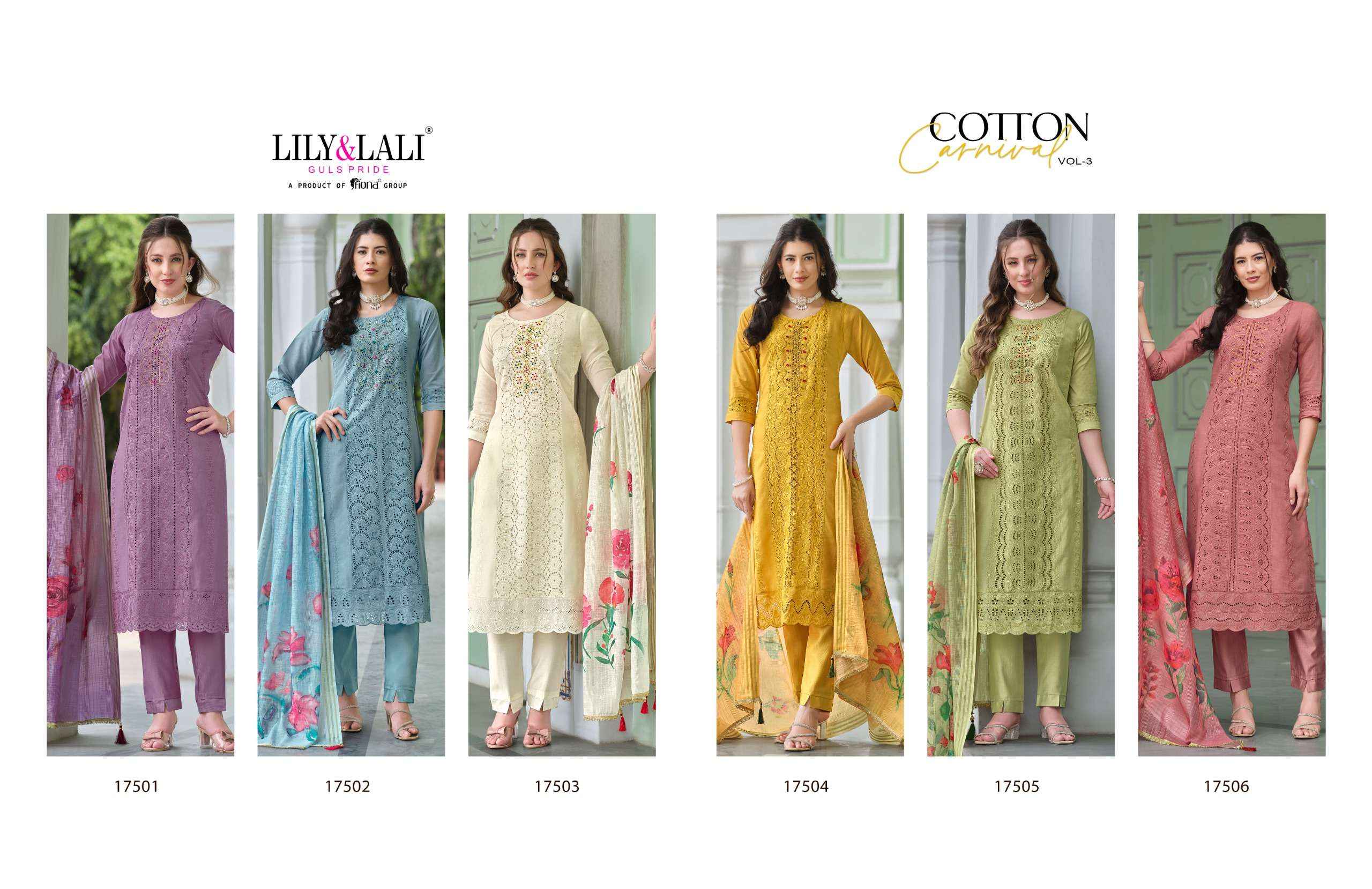 LILY AND LALI COTTON CARNIVAL VOL 3 DESIGNER READYMADE SUITS ( 6 PCS CATALOG )