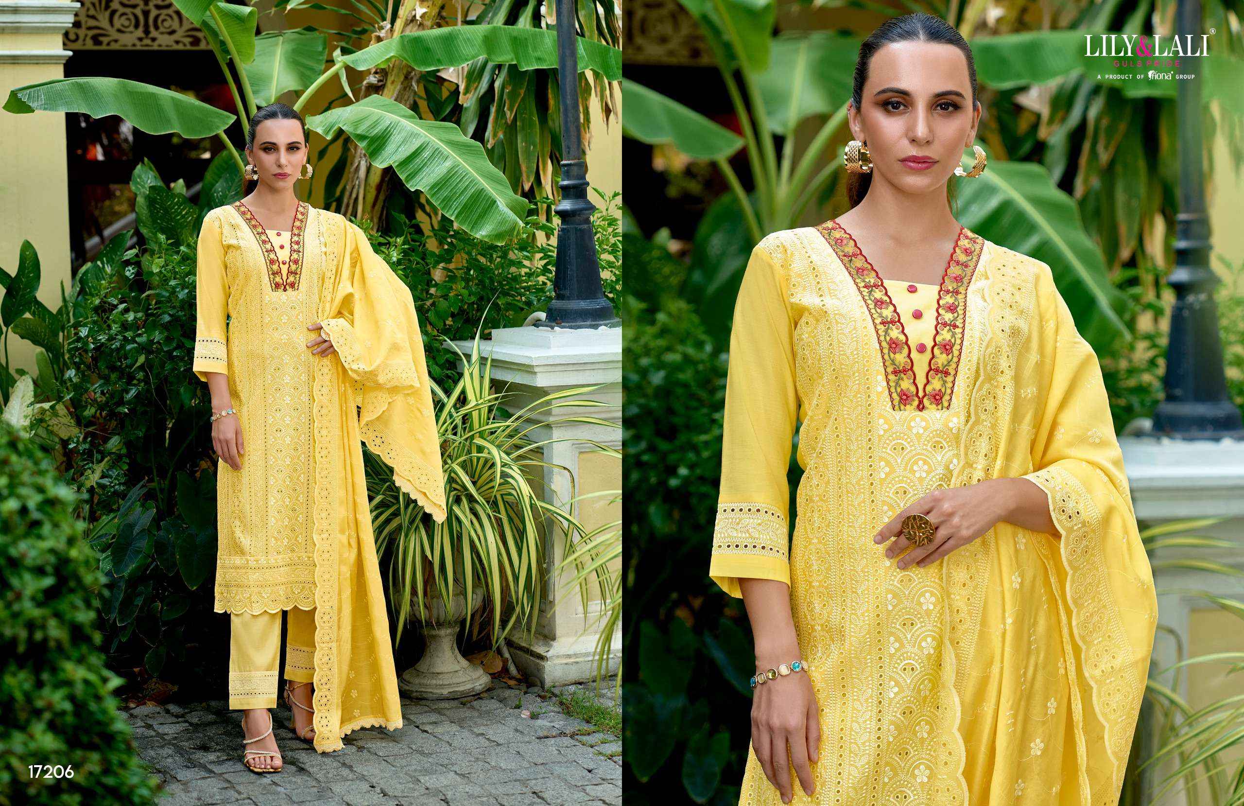 LILY AND LALI FLORA ROMAN SCHIFFLI DESIGNER SUITS ( 6 PCS CATALOG )